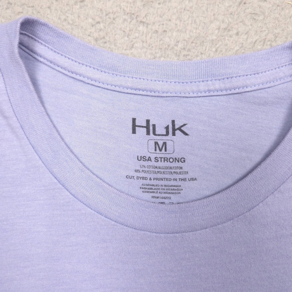 Huk USA Strong Womens Medium‎ Christmas Fishing Graphic T Shirt Lavender - Picture 2 of 8